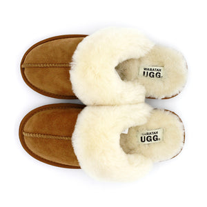 WARATAH UGG® Wool Collar Scuff - Chestnut