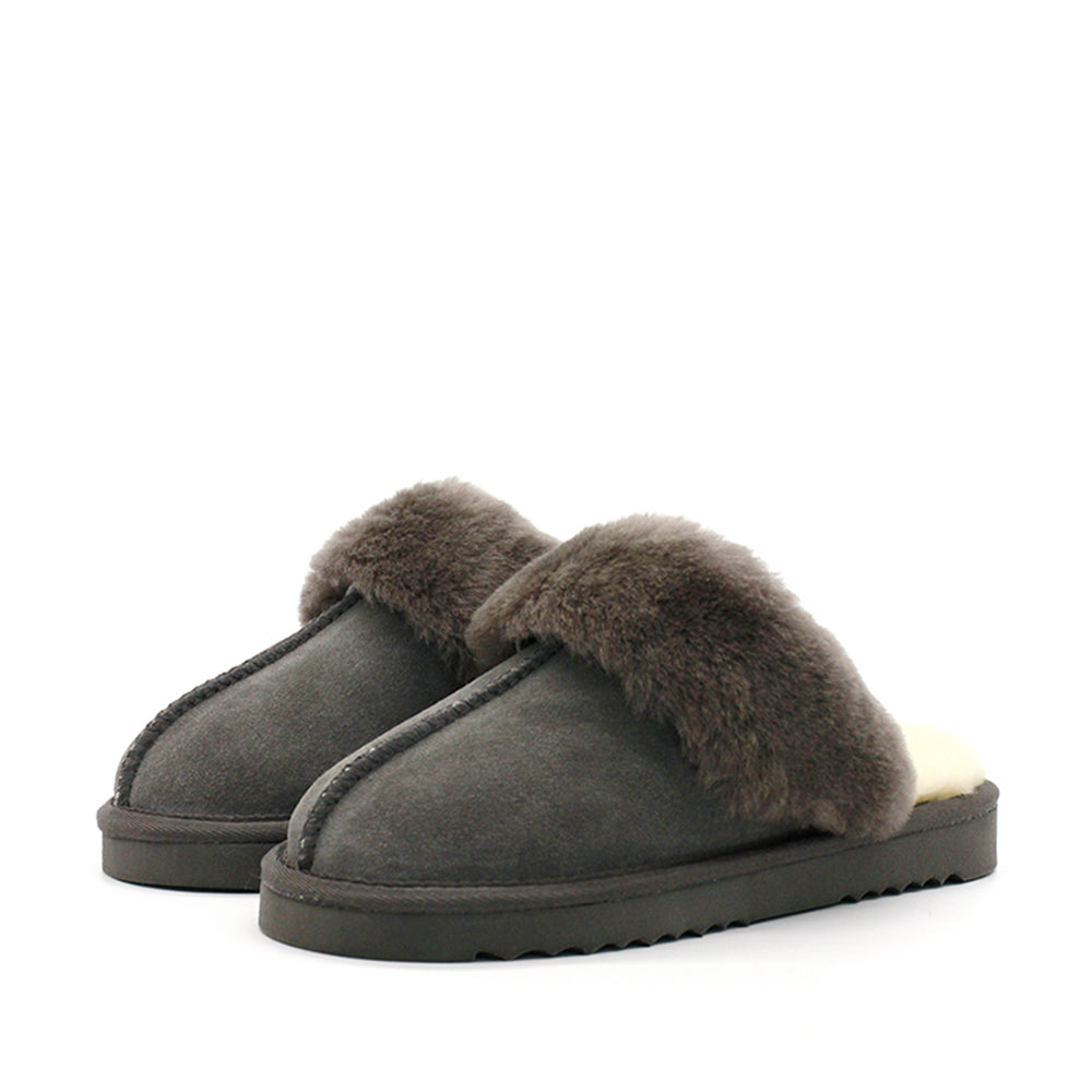 WARATAH UGG® Wool Collar Scuff - Grey