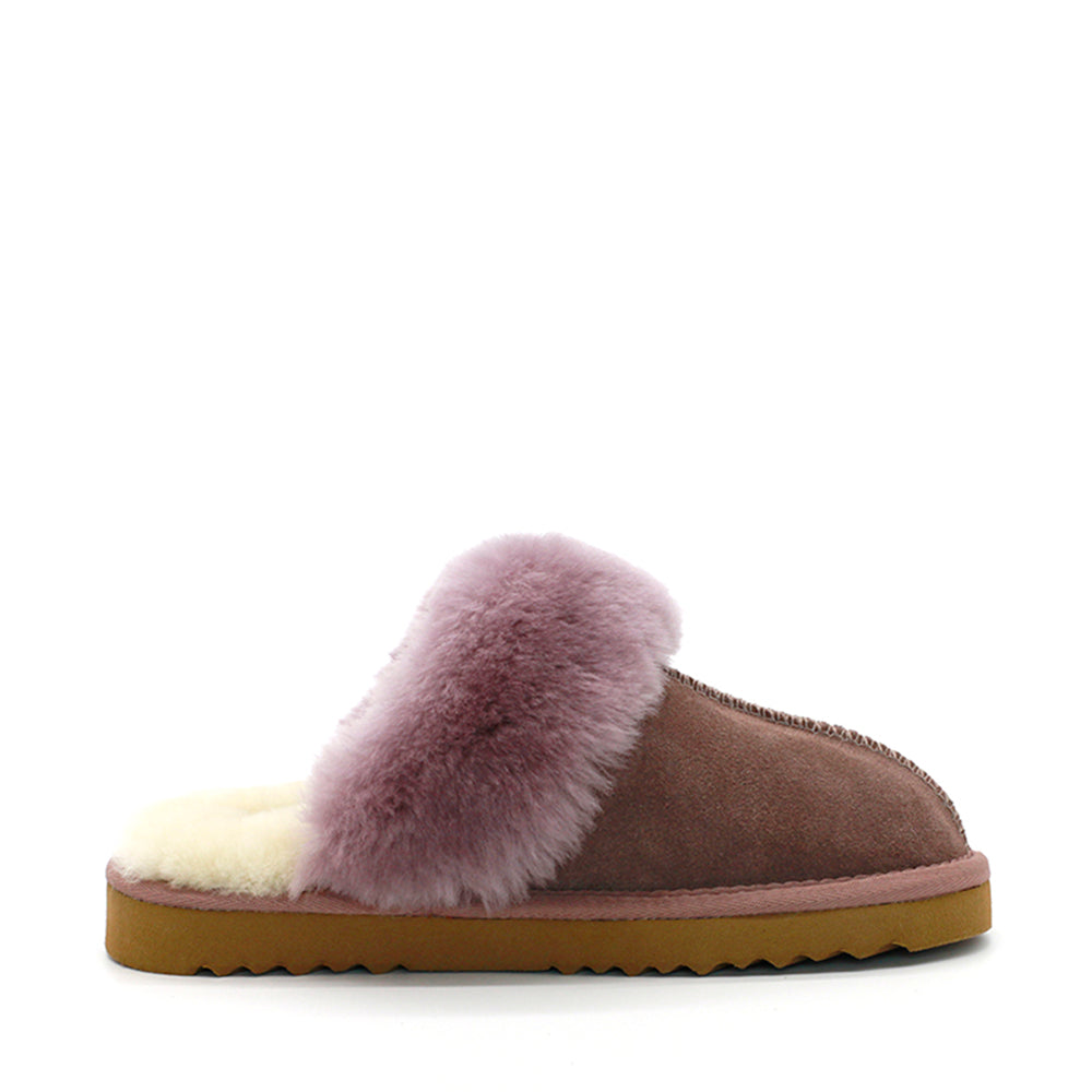 WARATAH UGG Wool Collar Scuff Pink